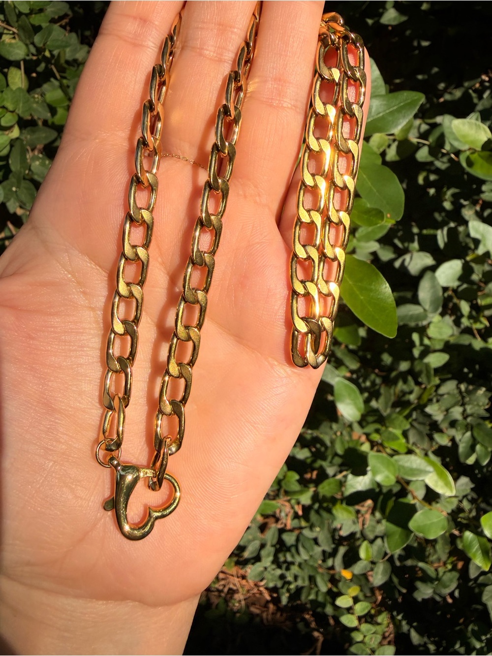 Gold Link Chain Necklace - Classic Chunky Links - Picture 5 of 12